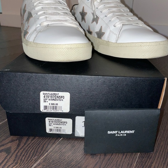 YSL Women's Star Leather Sneakers - Picture 4 of 6